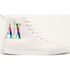 Armani Exchange - Trampki. Czarne trampki i tenisówki damskie Armani Exchange, bez wzorów, z gumy, na sznurówki. Za 569,90 zł.