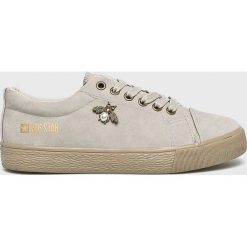 Big Star - Tenisówki. Szare trampki i tenisówki damskie BIG STAR, bez wzorów, ze skóry, bez zapięcia. W wyprzedaży za 59,90 zł.
