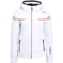 CMP WOMAN ZIP HOOD Kurtka narciarska bianco. Białe kurtki damskie marki CMP, z elastanu, narciarskie. W wyprzedaży za 599,20 zł.