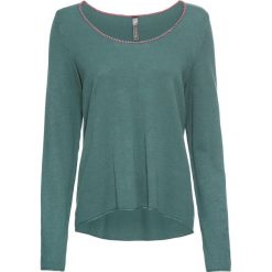 Sweter bonprix szarozielono-różowy. Zielone swetry damskie bonprix, bez wzorów, bez rękawów, bez kaptura. Za 89,99 zł.