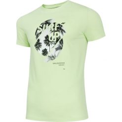 T-shirt męski TSM252 - jasny żółty. Żółte koszulki męskie 4f, m, bez wzorów, z bawełny, bez kołnierzyka, bez rękawów. Za 59,99 zł.