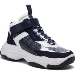 Sneakersy CALVIN KLEIN JEANS - Missie B4R0824 White/Navy. Niebieskie półbuty damskie Calvin Klein Jeans, z jeansu. W wyprzedaży za 429,00 zł.
