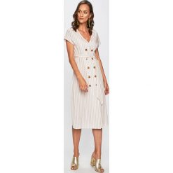 Glamorous - Sukienka. Pomarańczowe sukienki damskie Glamorous, na co dzień, s, bez wzorów, z bawełny, casualowe, z dekoltem karo, bez rękawów, mini, proste. W wyprzedaży za 129,90 zł.