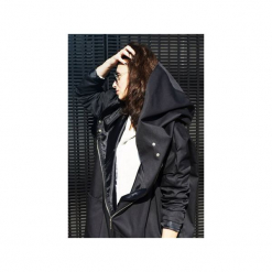 OVERSIZE CZARNY PŁASZCZ OGROMNY KAPTUR, PARKA. Czarne parki damskie Agagu, l. Za 329,00 zł.