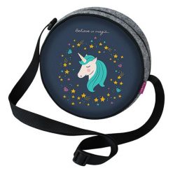 Torebka "Twist" w kolorze szarym ze wzorem - Ø 20 cm. Szare torebki klasyczne damskie Bertoni, w paski, z materiału. W wyprzedaży za 57,95 zł.