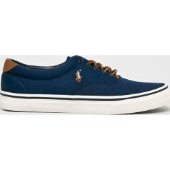 Polo Ralph Lauren - Tenisówki. Niebieskie trampki męskie Polo Ralph Lauren, bez wzorów, ze skóry, na sznurówki. Za 339,90 zł.