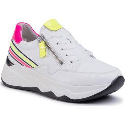 Sneakersy GABOR - 43.492.23 Wiess/Neon/Kombi. Białe półbuty damskie Gabor, ze skóry. W wyprzedaży za 429,00 zł.