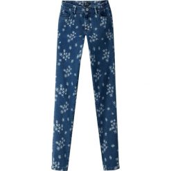 Dżinsy skinny z nadrukiem w kwiatki. Niebieskie jeansy damskie skinny marki La Redoute Collections, z standardowym stanem. Za 151,16 zł.
