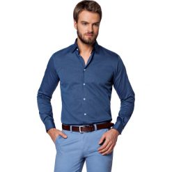 Koszula Granatowa Roland. Szare koszule męskie LANCERTO, m, z haftami, z bawełny, eleganckie. W wyprzedaży za 199,90 zł.