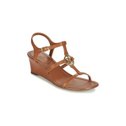 Sandały Lauren Ralph Lauren ELINA. Pomarańczowe sandały damskie marki Lauren Ralph Lauren, bez wzorów, bez obcasa, bez zapięcia. Za 479,00 zł.