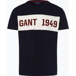 Gant - T-shirt męski, niebieski. Niebieskie t-shirty męskie GANT, m, z napisami, z bawełny, sportowe, bez kołnierzyka. Za 179,95 zł.