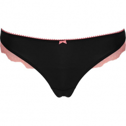 Stringi "Mira" w kolorze czarno-jasnoróżowym. Szare stringi marki Esprit. W wyprzedaży za 43,95 zł.