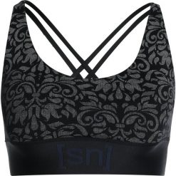 Biustonosze sportowe: super.natural MOTION YOGA BRA PRINTED Biustonosz sportowy fresh white/jet black arabesque