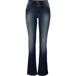 Dżinsy ze stretchem BOOTCUT bonprix ciemnoniebieski. Niebieskie jeansy damskie bonprix, z jeansu. Za 84,99 zł.
