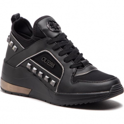 Sneakersy GUESS - FL5JUL FAB12 BLACK. Czarne sneakersy damskie Guess, z materiału. Za 629,00 zł.