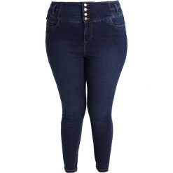 New Look Curves HIG WAIST KARL RINSE Jeans Skinny Fit indigo. Niebieskie jeansy damskie New Look Curves, z elastanu. W wyprzedaży za 134,10 zł.