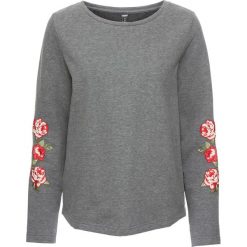 Bluzy damskie: Bluza z aplikacjami bonprix szary melanż