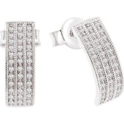 Kolczyki damskie: PROMOCJA Kolczyki Białe Złoto – złoto białe 585, Diament 0,19ct