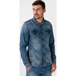Pepe Jeans Koszula Niebieski. Niebieskie koszule męskie Pepe Jeans, l, bez wzorów, z bawełny, vintage, bez kołnierzyka, z długim rękawem. Za 671,95 zł.
