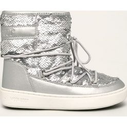Moon Boot - Śniegowce dziecięce Pulse Mid. Szare śniegowce dziewczęce Moon Boot, z okrągłym noskiem, na sznurówki. W wyprzedaży za 399,90 zł.