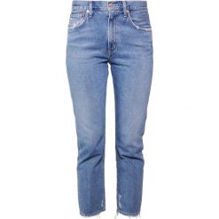 Agolde CIGARETTE LOW SLUNG Jeansy Slim Fit passenger. Niebieskie jeansy damskie marki Agolde, bez wzorów, z bawełny. W wyprzedaży za 383,60 zł.