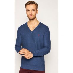 Sweter Polo Ralph Lauren Texture Vn 710812545. Niebieskie swetry męskie Polo Ralph Lauren, xxl, bez wzorów, klasyczne, polo, bez kaptura. Za 669,00 zł.