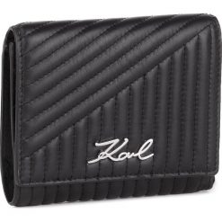 Duży Portfel Damski KARL LAGERFELD - 91KW3229 Black. Czarne portfele damskie marki KARL LAGERFELD, bez wzorów, ze skóry. Za 579,00 zł.