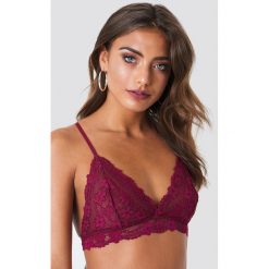 NA-KD Lingerie Biustonosz koronkowy Floral - Red. Czerwone biustonosze NA-KD Lingerie, w koronkowe wzory, z koronki. Za 72,95 zł.