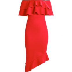 Sukienki: Silver Bloom BLOOM FRILL FRONT BARDOT MIDI DRESS Sukienka etui red