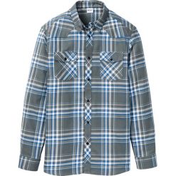 Koszula flanelowa z długim rękawem Regular Fit bonprix zielony w kratę. Zielone koszule męskie bonprix, xl, bez wzorów, bez kołnierzyka, z długim rękawem. Za 59,99 zł.