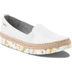 Espadryle MACIEJKA - 02966-11/00-5 Biały Metalizowany. Białe espadryle damskie Maciejka, bez wzorów, ze skóry, bez obcasa, na płaskiej podeszwie. Za 239,00 zł.