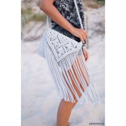 Torebka szara makrama Handmade. Szare torebki klasyczne damskie Pakamera, z materiału. Za 169,00 zł.