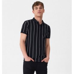 Koszulka polo w paski - Czarny. Czarne koszulki męskie House, s, w paski, polo, bez rękawów. Za 59,99 zł.