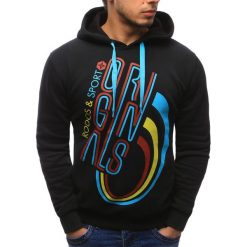 Bluzy męskie: Bluza męska z kapturem czarna (bx1484)