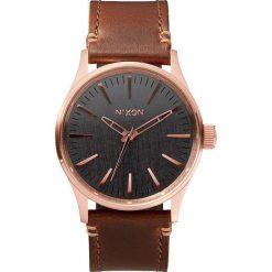 Biżuteria i zegarki męskie: Zegarek męski Rose Gold Gunmetal Brown Nixon Sentry 38 Leather A3772001