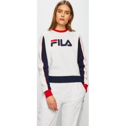 Fila - Bluza. Białe bluzy damskie Fila, s, z nadrukiem, z bawełny, bez rękawów, bez kaptura. Za 349,90 zł.
