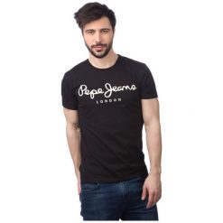 Pepe Jeans T-Shirt Męski Original Stretch, L, Czarny. Czarne koszulki męskie marki Pepe Jeans, m, z napisami, z jeansu, bez kołnierzyka. Za 119,00 zł.