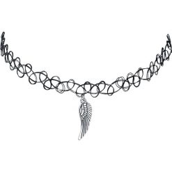 Naszyjniki damskie: Mysterium® Wings Tattoo Necklace Naszyjnik czarny/odcienie srebrnego