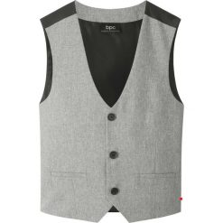 Kamizelka bonprix szary melanż. Szare koszule chłopięce bonprix, bez wzorów, bez kołnierzyka, bez rękawów. Za 49,99 zł.