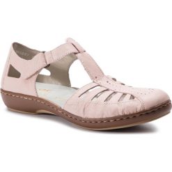 Sandały RIEKER - 45865-31 Rosa. Różowe klapki damskie Rieker, bez wzorów, ze skóry, bez obcasa. W wyprzedaży za 199,00 zł.