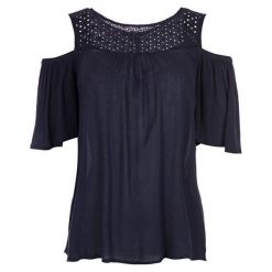 Vero Moda Bluza Mia Cold Shoulder Top Night Sky (Rozmiar S). Czarne topy damskie marki Vero Moda, s, bez wzorów, z materiału, bez rękawów, bez kaptura. W wyprzedaży za 88,00 zł.