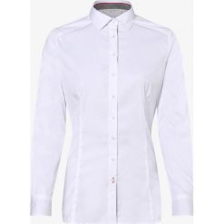 Eterna Slim Fit - Bluzka damska – łatwa w prasowaniu, biały. Białe bluzki sportowe damskie w kratkę. Za 249,95 zł.