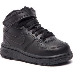 Buty NIKE - Force 1 Mid (Td) 314197 004 Black/Black. Czarne kozaki dziewczęce Nike, ze skóry. W wyprzedaży za 169,00 zł.