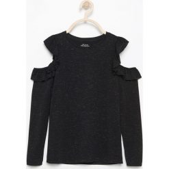 T-shirty dziewczęce: Bluzka typu hiszpanka – Czarny