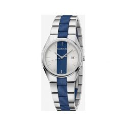 Calvin Klein Contrast Zegarek Niebieski Srebrny. Szare zegarki damskie Calvin Klein, srebrne. Za 1286,95 zł.