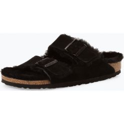 Birkenstock - Sandały damskie ze skóry – Arizona Fur, czarny. Czarne sandały damskie marki Birkenstock, bez wzorów, ze skóry, bez obcasa, bez zapięcia. Za 279,95 zł.