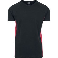 T-shirty męskie z nadrukiem: Urban Classics Raglan Side Stripe Tee T-Shirt czarny/czerwony/biały