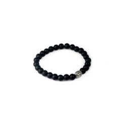 Bransoletka Onyks i Hematyt. Czarne bransoletki męskie Brazi druse jewelry, z onyksem, srebrne. Za 70,00 zł.