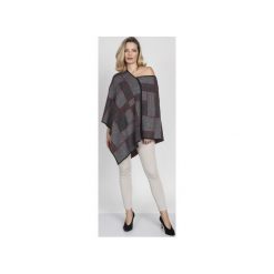 LEKKIE PONCHO, SWE174 MKM. Szare swetry damskie Mkm swetry, bez wzorów, z wełny, bez rękawów, bez kaptura. Za 144,00 zł.