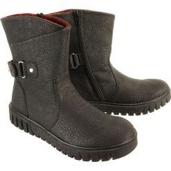 RIEKER TEX Y3478-00 black, botki damskie. Czarne botki damskie Rieker, z wełny, bez obcasa, na płaskiej podeszwie, bez zapięcia. W wyprzedaży za 239,90 zł.